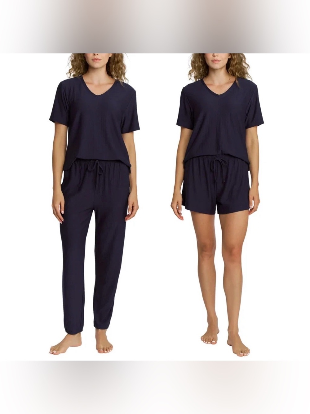 Honeydew Intimates Navy V-Neck Three-Piece Pajama Set - Tee, Shorts & Pants
